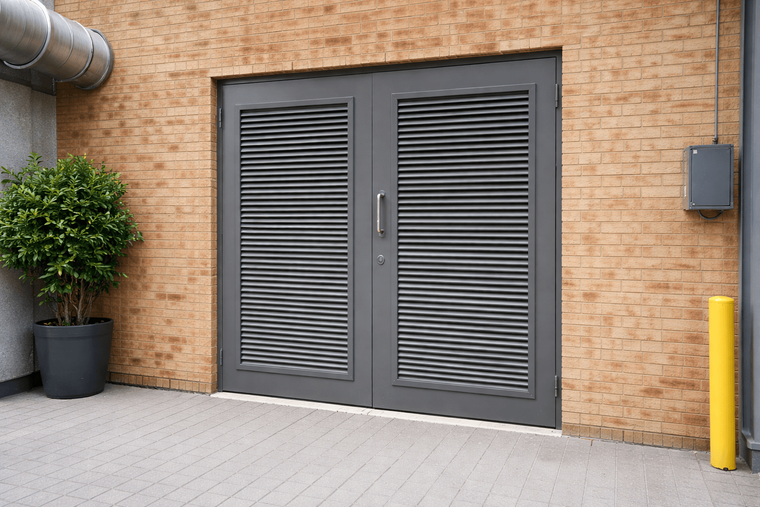 Louvered Metal Door